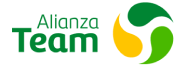 Logo de Alianza Team, cliente de Dinpro, con diseño en verde y amarillo