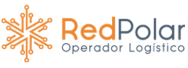 Logo de Red Polar, empresa de logística y cliente de Dinpro. Diseño con colores naranja y azul.