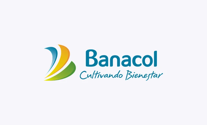 Logo de Banacol, cliente de Dinpro. Imagen corporativa de Banacol Cultivando Bienestar.