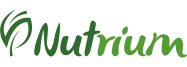 Logo de Nutrium, cliente de Dinpro. Diseño corporativo en verde y blanco.